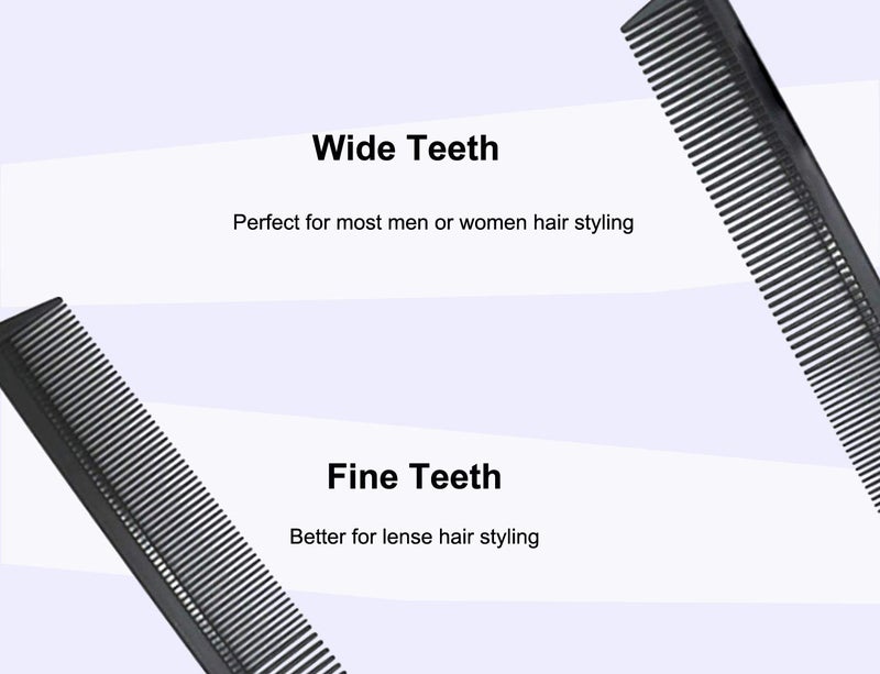 AFT90 Carbon Fiber Cutting Comb, Professional 8.15â€ Styling Comb, Hairdressing Comb For All Hair Types, Fine and Wide Tooth Hair Barber Comb - Image 2